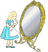 Alice devant le miroir magique du pays des merveilles