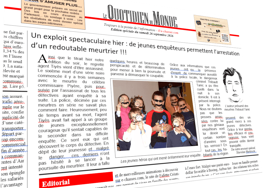 Une de journal : bravo les détectives !