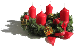 Couronne de l'Avent bougies rouges