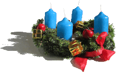 Couronne de l'Avent bougies bleues
